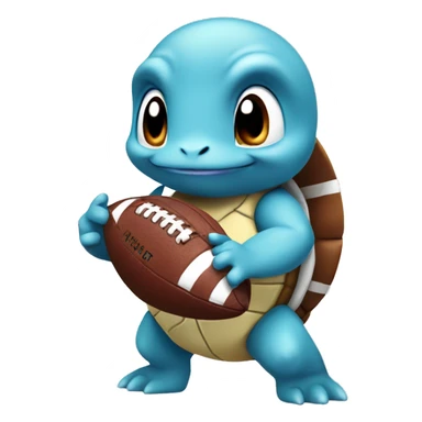 squirtle holding american football sticker