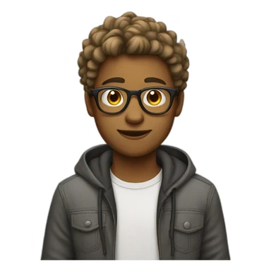 White panamemian teenager with glasses sticker