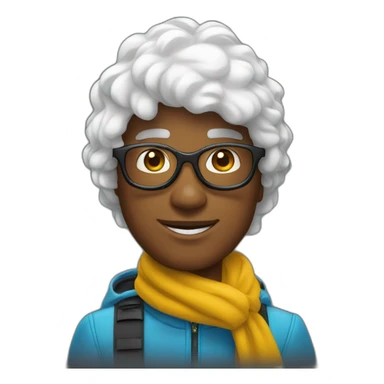 Un garçon blanc ,à das lunettes de ski, il a les cheveux noirs sticker