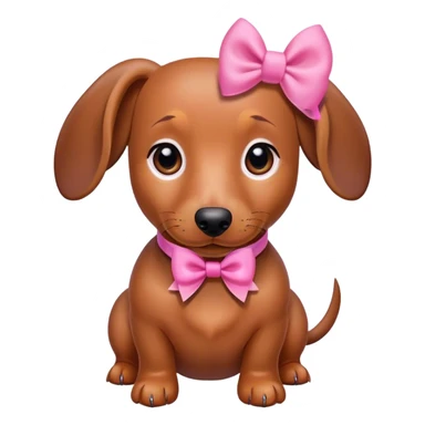 Wiener dog with a pink bow sticker