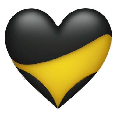 Half black and yellow heart sticker