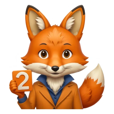 a fox HOLDING a yes sign sticker