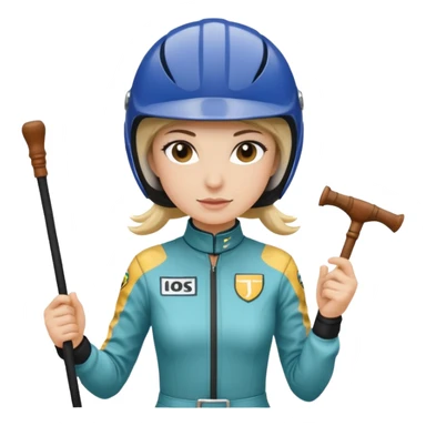  horse jockey woman face sticker