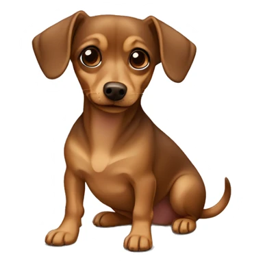 Brown and tan Chiweenie  sticker