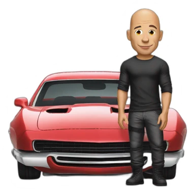 vin diesel with car sticker