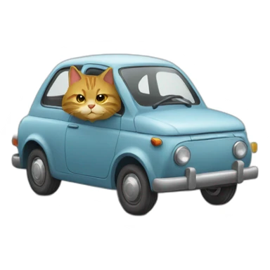 Un chat embrasse voiture sticker