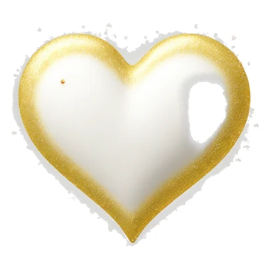 white heart with gold sparkles sticker