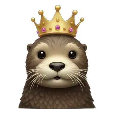 Sea otter with crown sticker