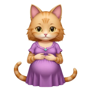 Pregnant cat girl sticker