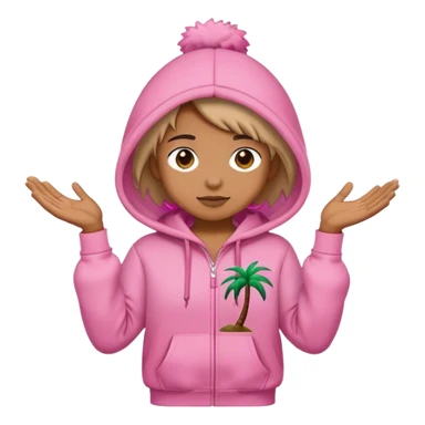 Pink palm puff hoodie  sticker