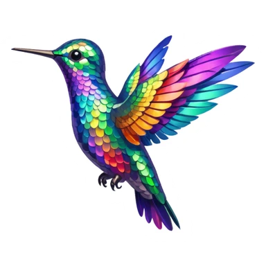 Rainbow hummingbird facing right sticker