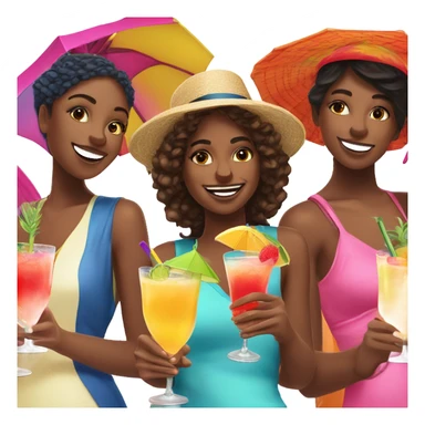 5 girls having a non alcoholic cocktail  sticker