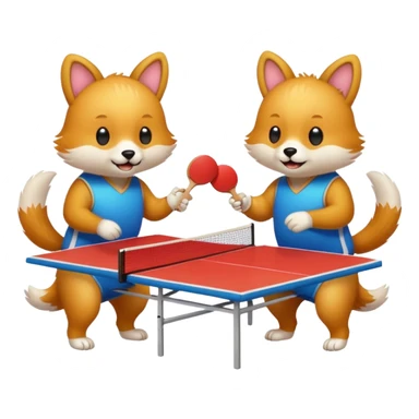 deux animaux qui jouent au ping pong sticker