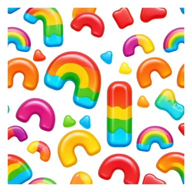 melting neon rainbow candy land landscape sticker