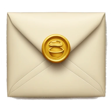 an envelope with a wax seal sticker