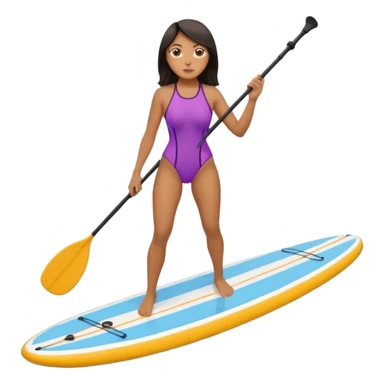 Dark haired women on Standing paddle board sticker