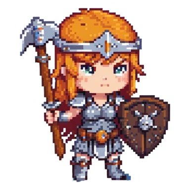 valkyrie warrior from Clash Royale with orange hair and battle axe sticker