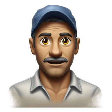 photorealistic blue collar worker 1950s sticker