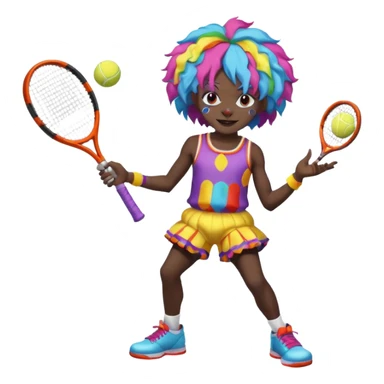 tennis player black clown man sticker
