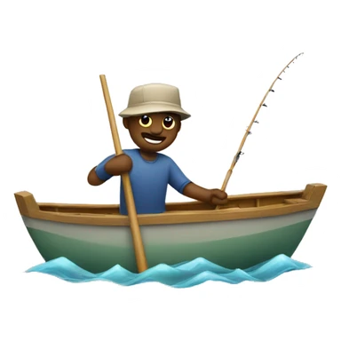 The guy in a boat with a fishing rod catching fish sticker