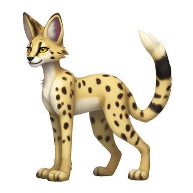 Anthro Sergal-Serval-Vernid full body sticker