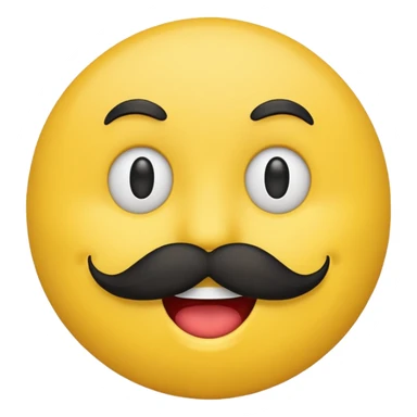 Smiley face with mustache  sticker