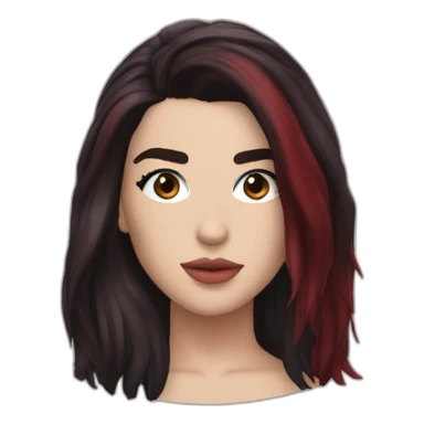 Dua Lipa with dark red hair sticker