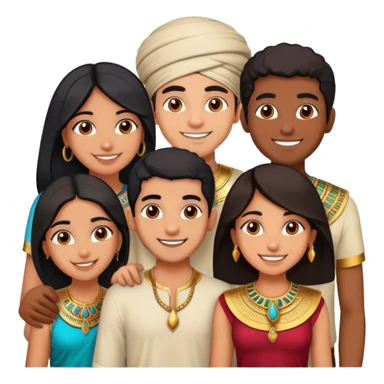 5 best friends, 1 Egyptian man, 1 indian girl 1 persian girl 1 moroccan boy 1 black boy sticker