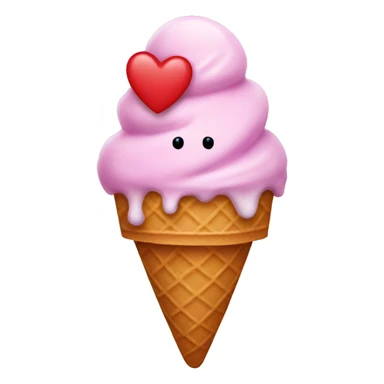 Heart shaped ice cream sticker
