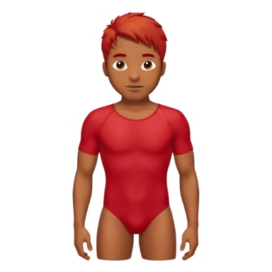 black man in bathing suits with red hair sticker