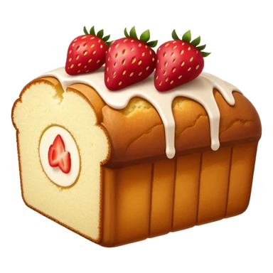 pound cake loaf with strawberries sticker