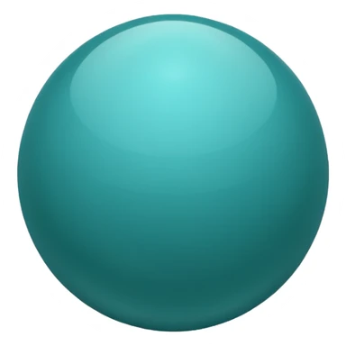 glossy teal sphere, blue-green balance sticker