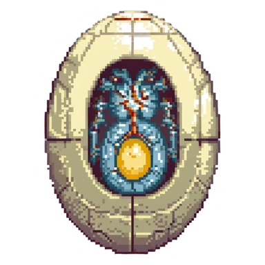 MRI egg embryo digital fetal small shape contained in otherworldly egg sticker