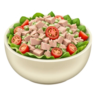 a bowl of tuna salad, simple, clear sticker