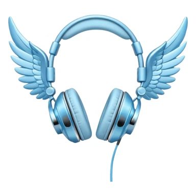 light blue headphones with wings sticker