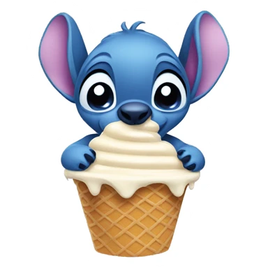 Stitch eating ice-cream sticker