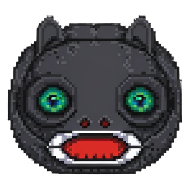 sackface with patches, buttons for eyes, and detailed zipper mouth sticker