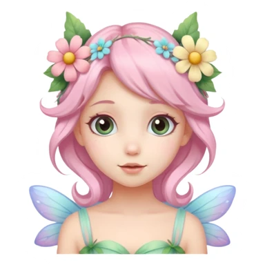 cute pastel fairy girl flower head decoration sticker