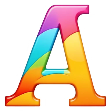 bold letter A in bright colors sticker