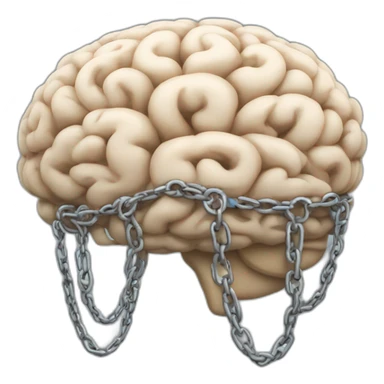 brain wrapped in thick chains sticker