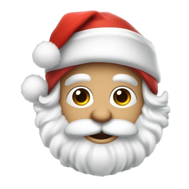 “An adorable Santa with a red suit, fluffy white beard, rosy cheeks, big eyes, and a red hat with a white pom-pom réaliste  sticker