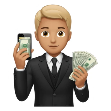 Mafia holding money and phone sticker