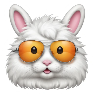 A cute bunny with a cool sunglasses sticker