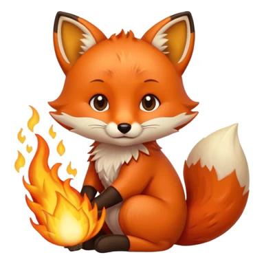 Baby fox holding a burning sun ☀️🦊 sticker