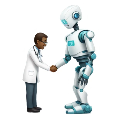 Robot handshakes a doctor sticker