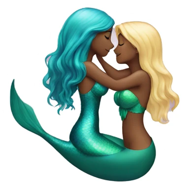 Mermaid kissing another mermaid sticker