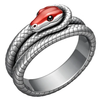 Snake silver ring sticker
