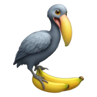 Bird Dodo holding a banana in his beak sticker