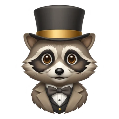 raccoon with a top hat sticker