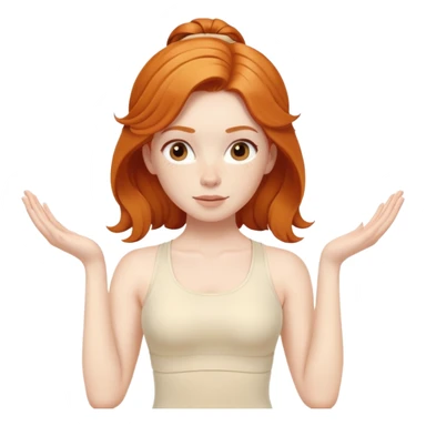 Ginger girl pilates middle part hair cream outfit sticker